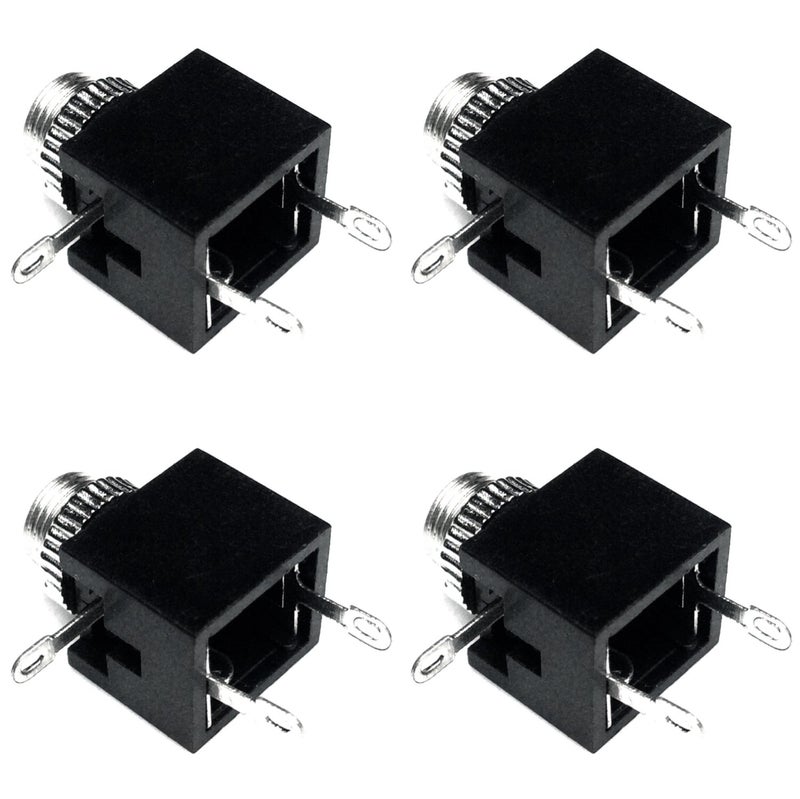 CESS 3.5mm Mono TS Jack Socket Adapter Cables Connectors (LW) (4 Pack) - Image 2